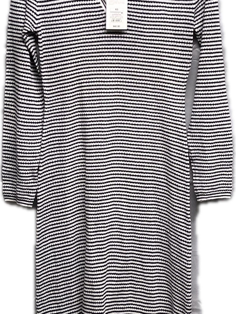 a new day Black & White Striped Knit Maxi Dress